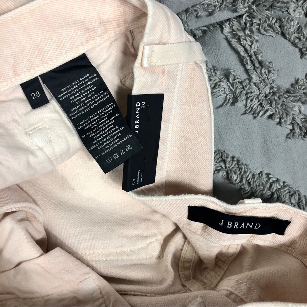 J. Brand High Rise Distressed Pink Jean Shorts - Picture 5 of 8